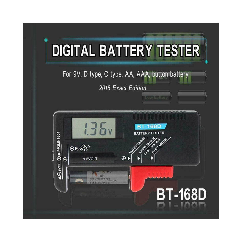 Smart Bt168d Lcd Digital Battery Tester Electronic Battery Power Measurer Checker 110691347589