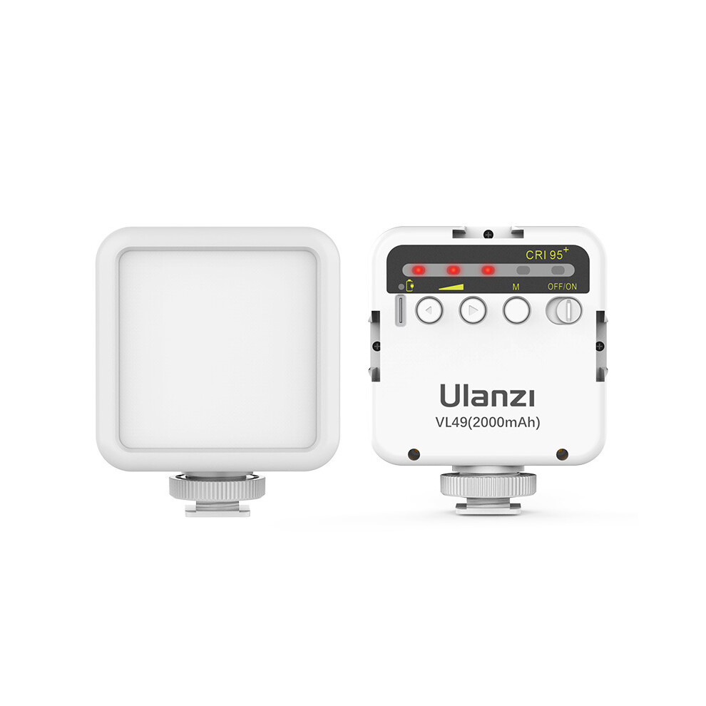 () Ulanzi Vl49 6W Mini Led Video 2000Mah Built-In Battery 5500K Photographic Lighting With Cold Shoe Mount 1/4 Screw White/Light 110691336217