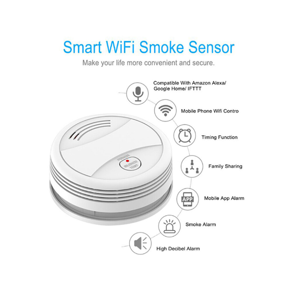 Wifi Smoke Detector Fire Sensor Tuya Smart Life App Firefighters Alarm Security 110691347817