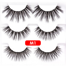 (M1) 3 Pairs 3D Wispy Soft False Magnetic Eyelashes With Eyeliner Tweezer Set