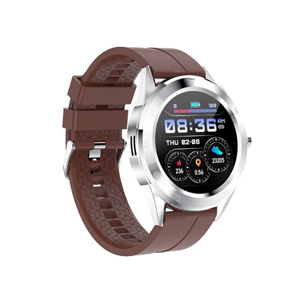 (Brown) Waterproof Bluetooth Smart Watch Heart Rate Monitor Health Tracker For Ios Android Brown 110691345677