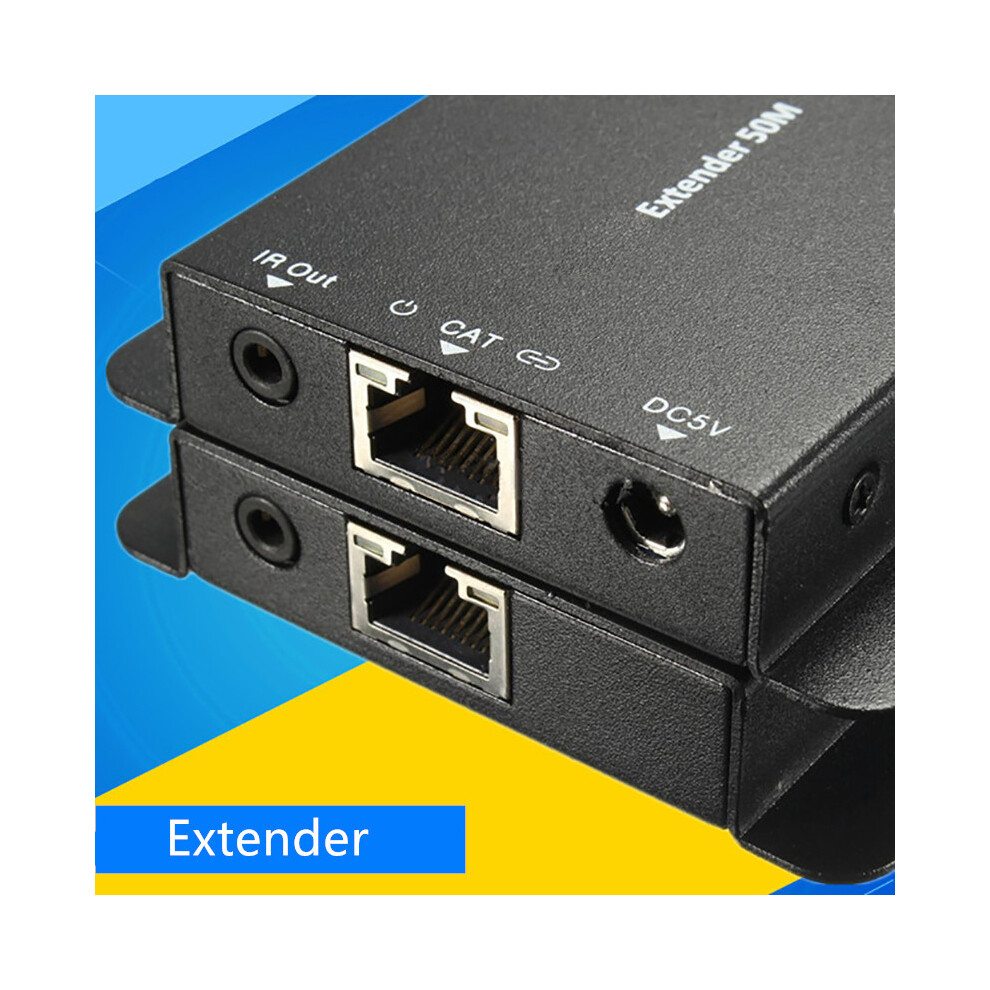 (Us) 1080P 50M Hdmi-Compatible Extender Ir Transmitter Receiver Over Cat5e/Cat6 Rj45 Ports Loop Out 110691352330