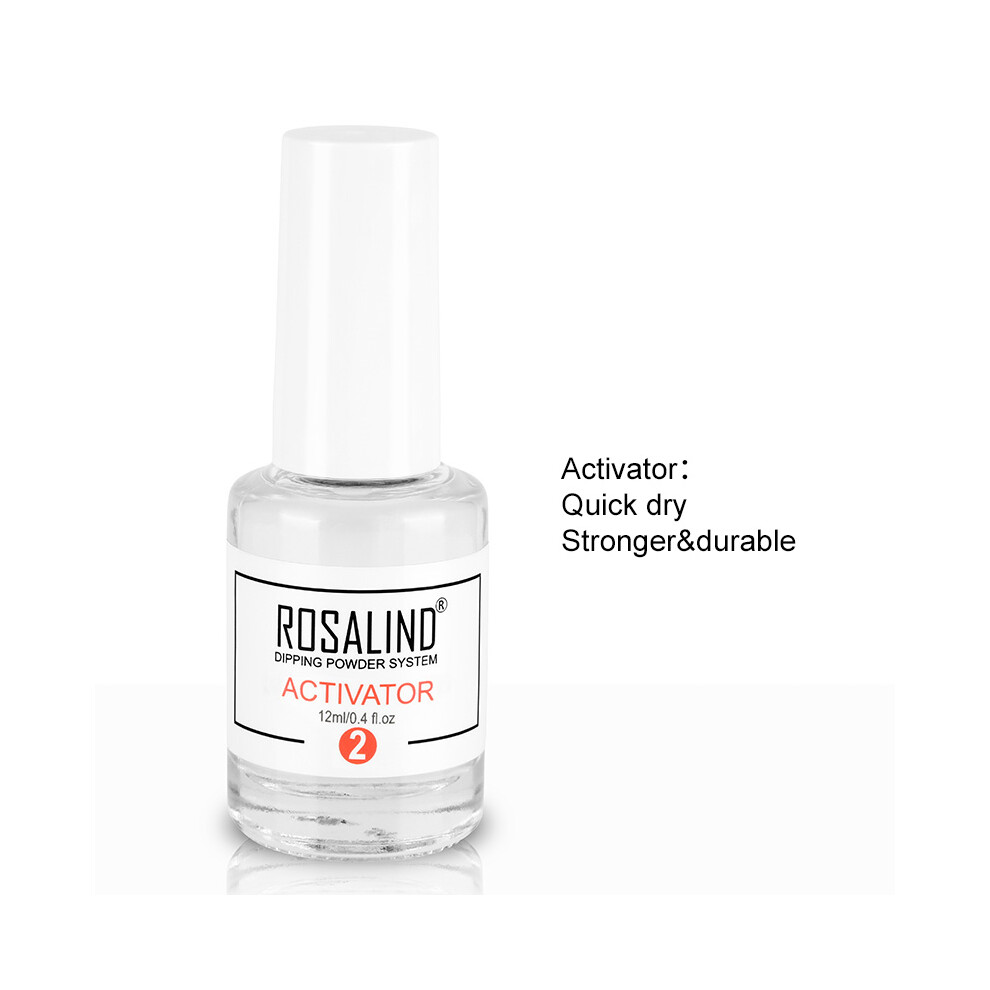 (Activator) ROSALIND Nail Art Polish French Gradient Dipping Powder Manicure Glitter Pigment