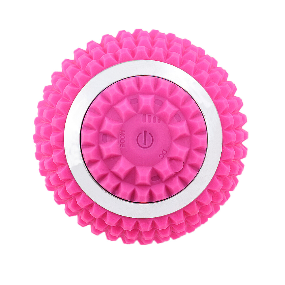 (pink) Mini Electric Vibrating Massage Ball Fitness Yoga Massaging Roller Muscle Pain Relief
