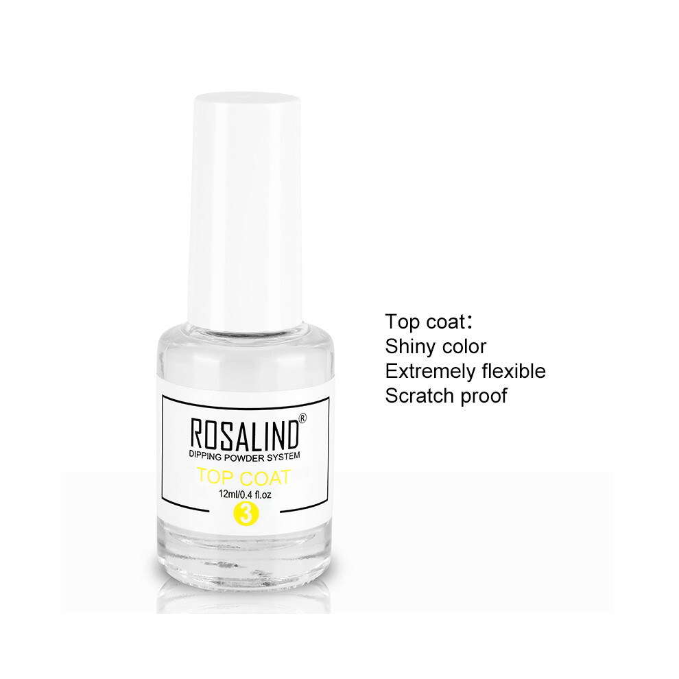 (TOP COAT) ROSALIND Nail Art Polish French Gradient Dipping Powder Manicure Glitter Pigment