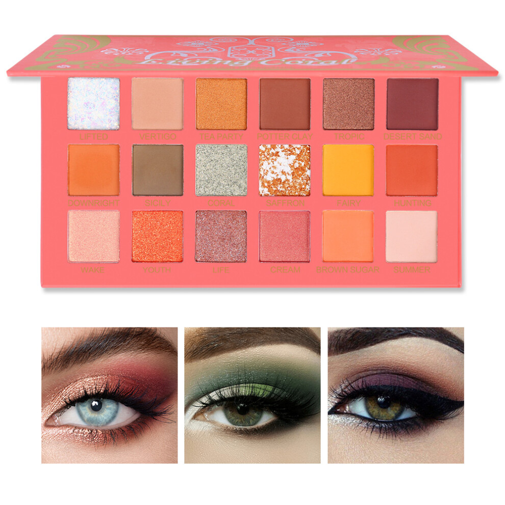 Orange Ucanbe Eye Shadow Palette Matte Shimmer Glitter Makeup Pearlescent Pigment