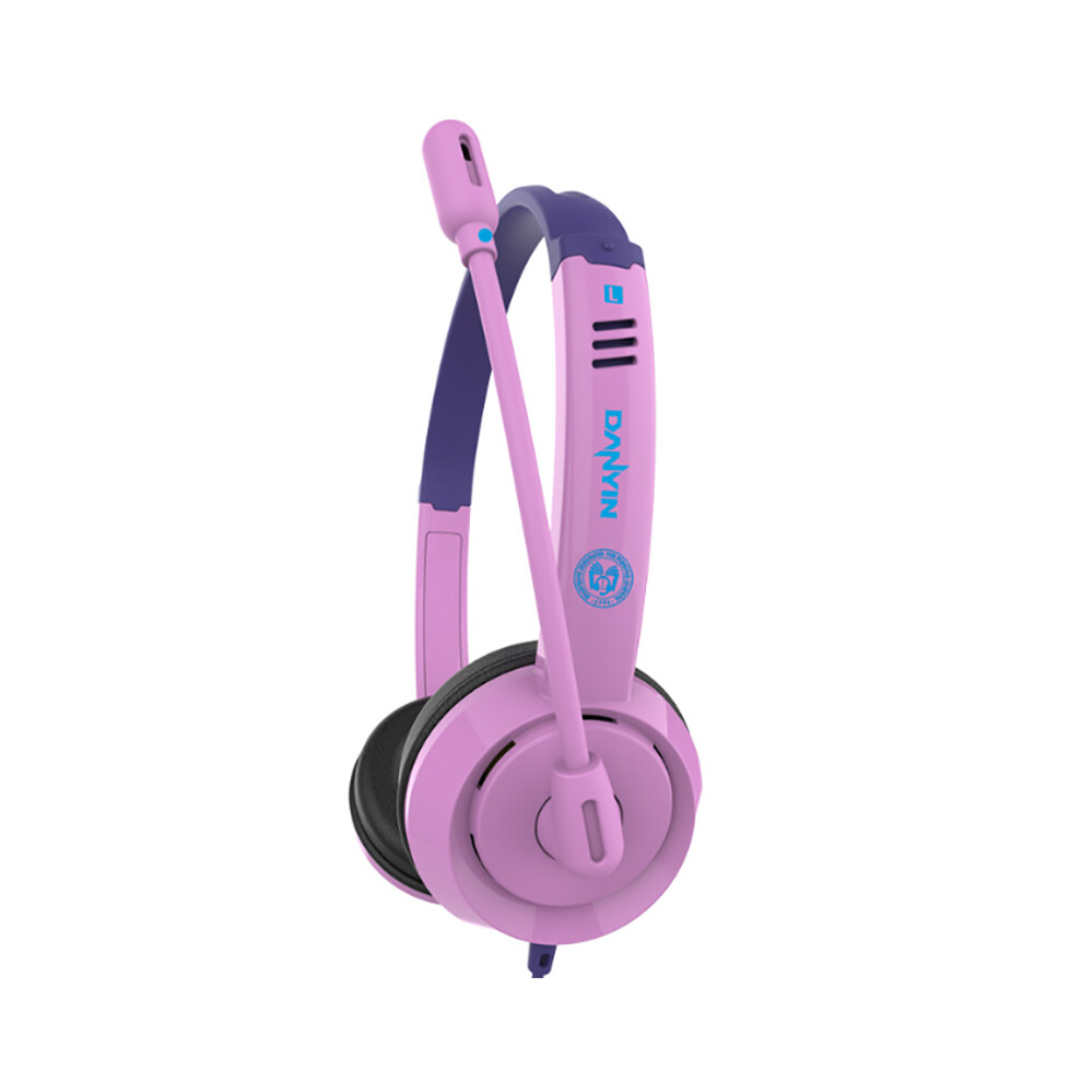 (Pink) Adjustable Wired Headphones 3.5Mm Boom Microphone Headsets Stereo Bass For Kids Girls Pink 110691349224