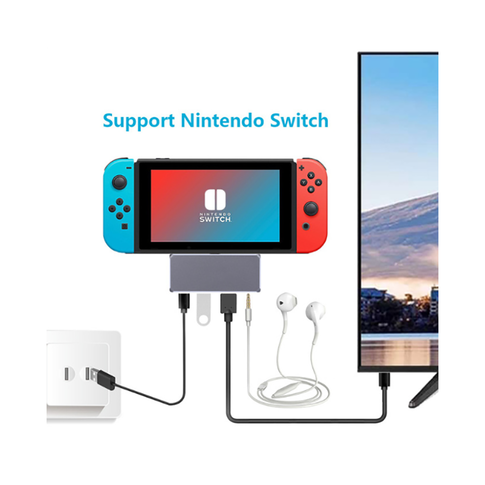 Type-C Docking Station 5 In 1 Usb 3.0 Hub Hdmi 4K Otg Splitter For Nintendo Switch 110691343086