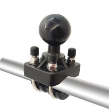2X Base de Montage sur Rail de Guidon de Vélo de Moto Double U-Boulon avec Boule de 1,5 Pouces pour Caméra pour pour