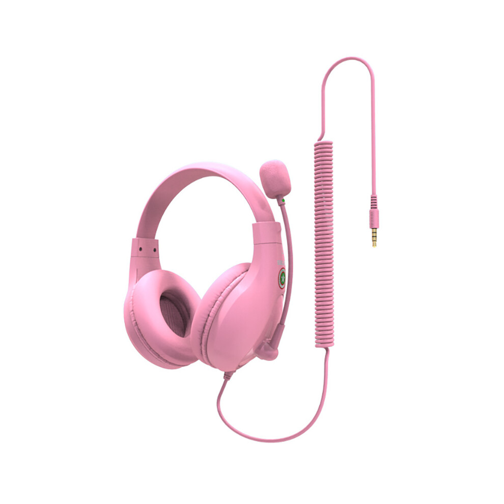 (Pink) 3.5Mm Wired Stereo Headset Noise Canceling With Microphone Adjustable Headphone For Laptop Desktop Pink 110691349408