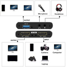 4X Audio Video Aufnahmen Karte, 4K USB 3.0 Aufnahmen Adapter Video Konverter für Gaming Streaming Live Broadcast Video Aufzeichnung