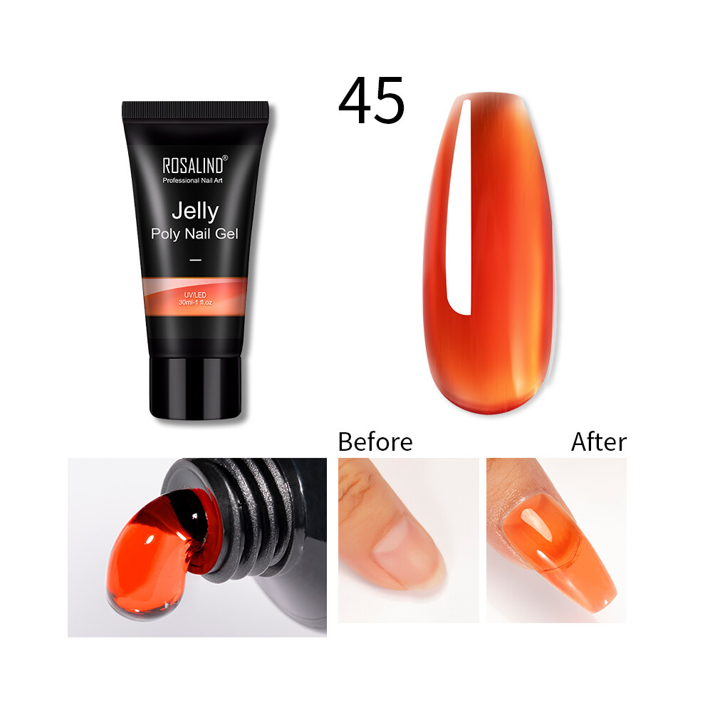 (45) ROSALIND 30ml Jelly Poly Nail Gel Polish for Nail Extensions Lacquer Manicure