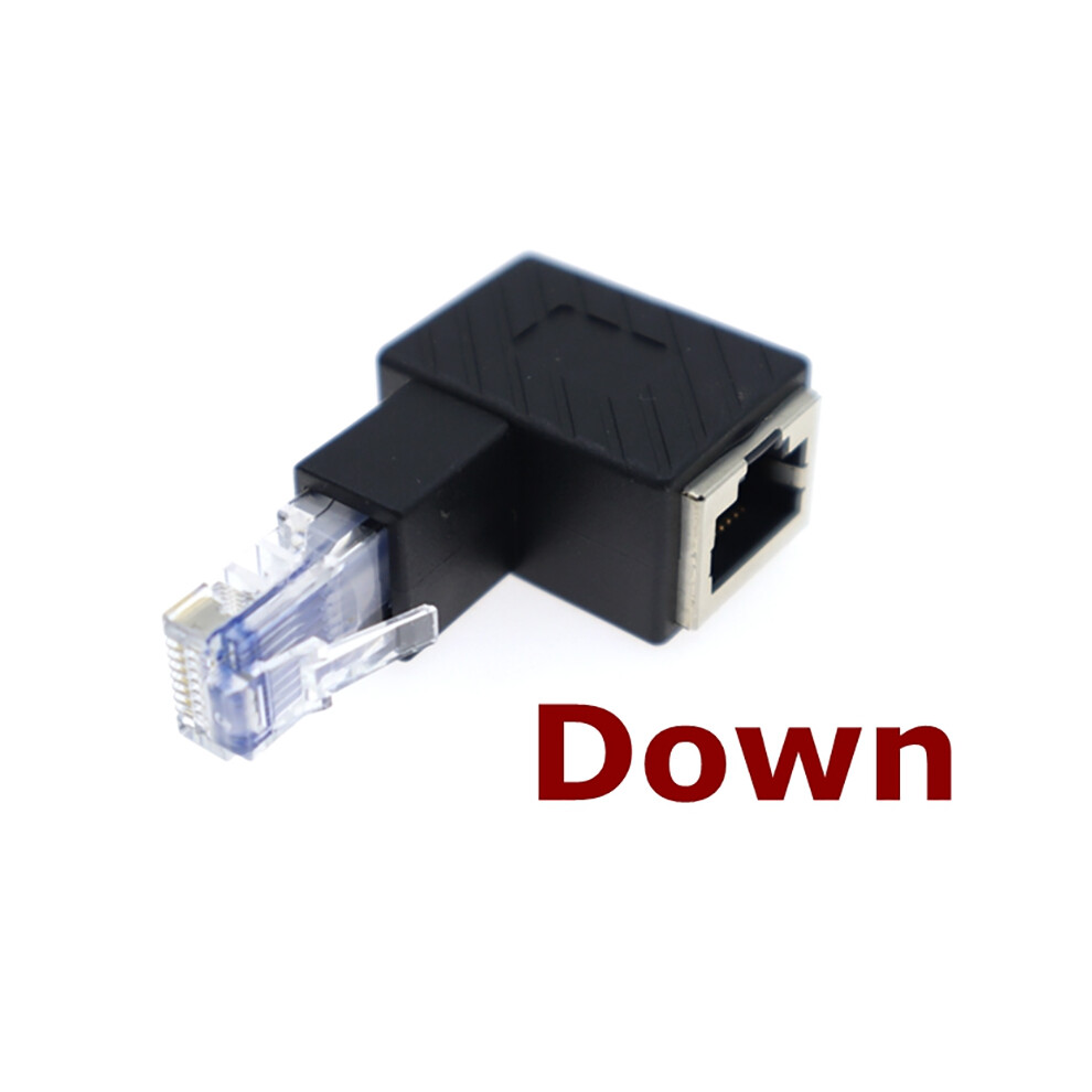 (Down) 90 Degree Right Angle Rj45 Cat 5E 6E Cat7 Male To Female Lan Ethernet Network Extension Adapter 110691348609