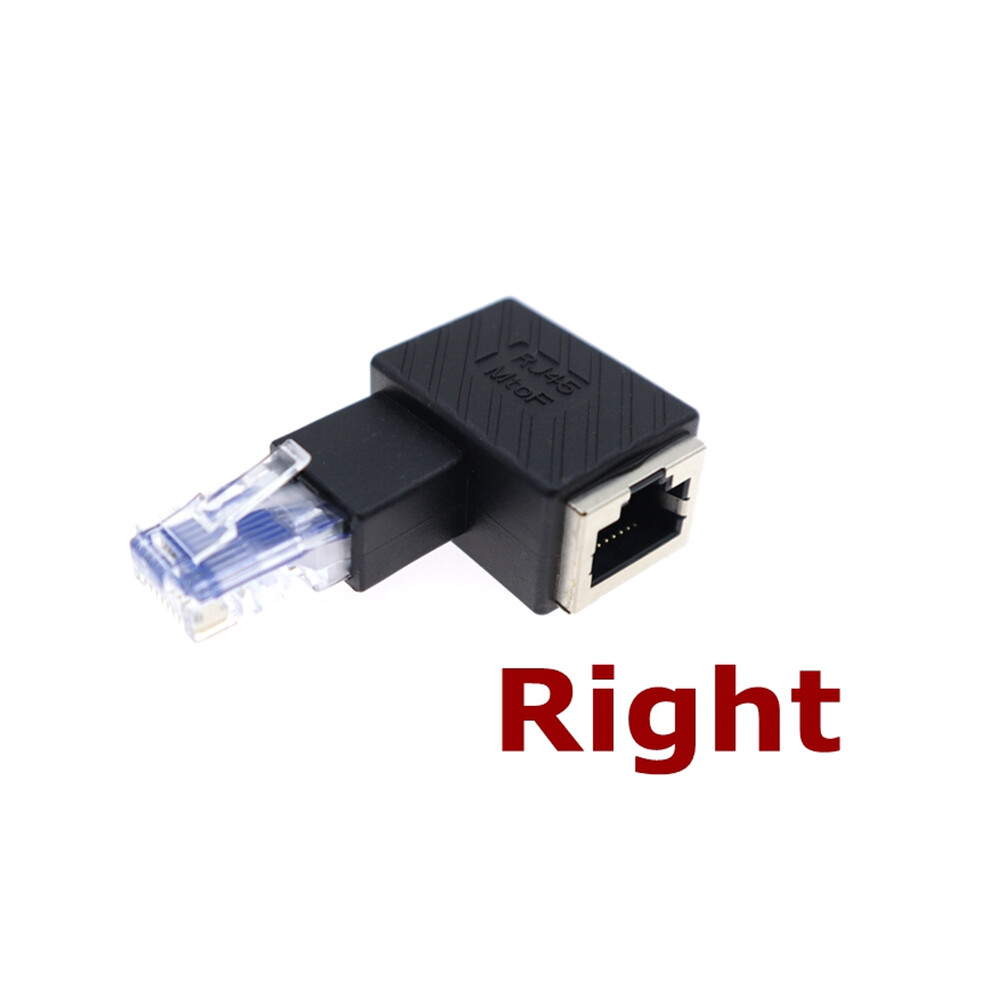 (Right) 90 Degree Right Angle Rj45 Cat 5E 6E Cat7 Male To Female Lan Ethernet Network Extension Adapter 110691348623