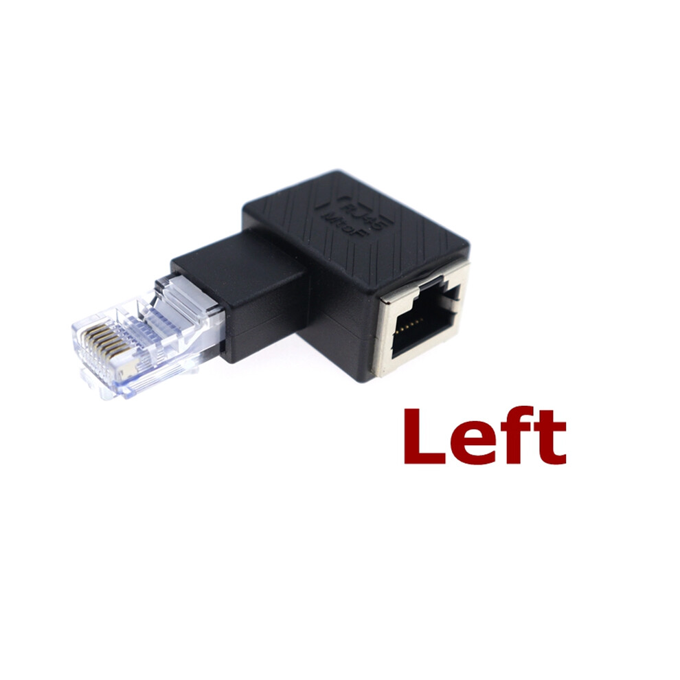 (Left) 90 Degree Right Angle Rj45 Cat 5E 6E Cat7 Male To Female Lan Ethernet Network Extension Adapter 110691348616