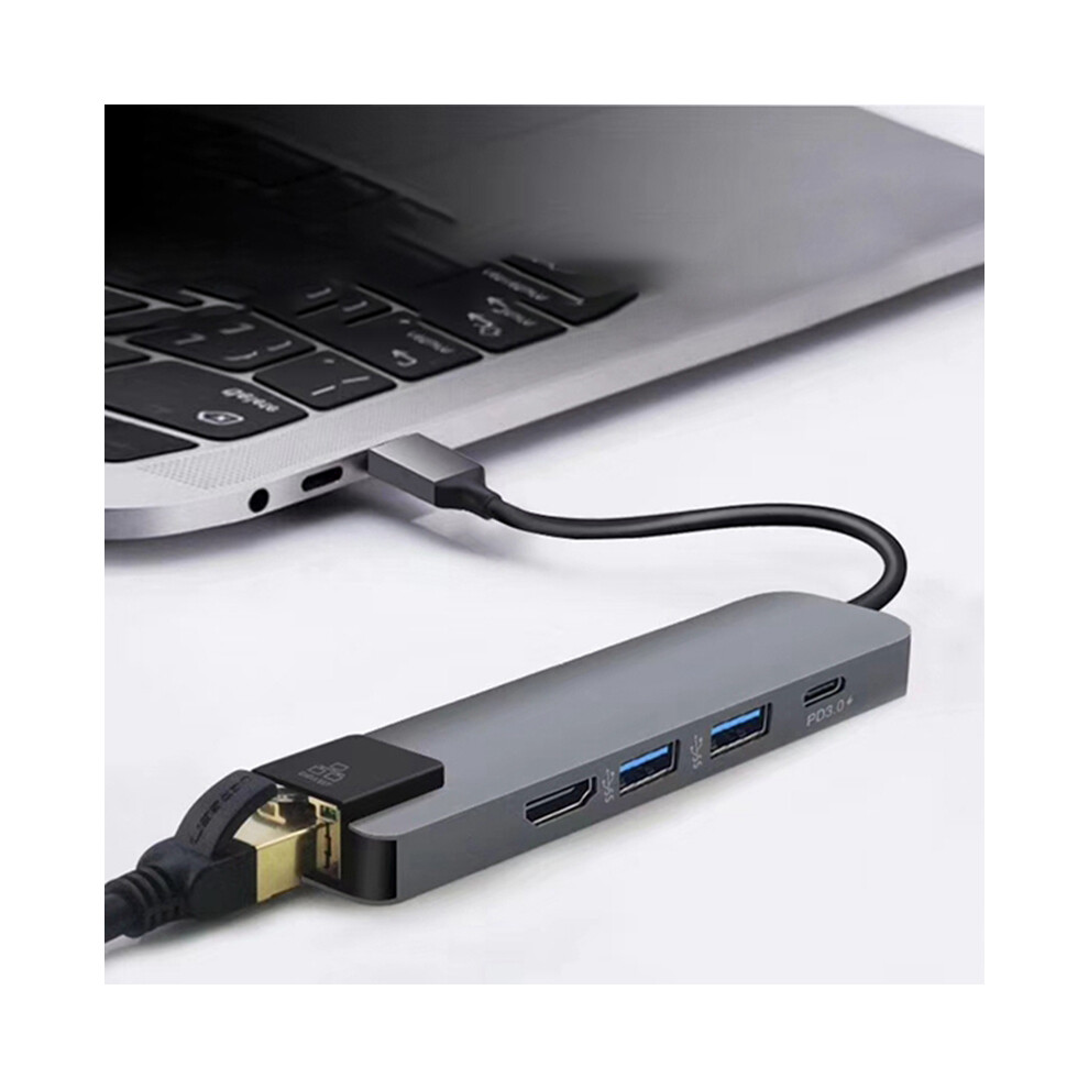 5 In 1 Usb Type-C Hdmi-Compatible 4K Usb-C Hub Gigabit Ethernet Rj45 Lan Pd Charging Adapter 110691351562