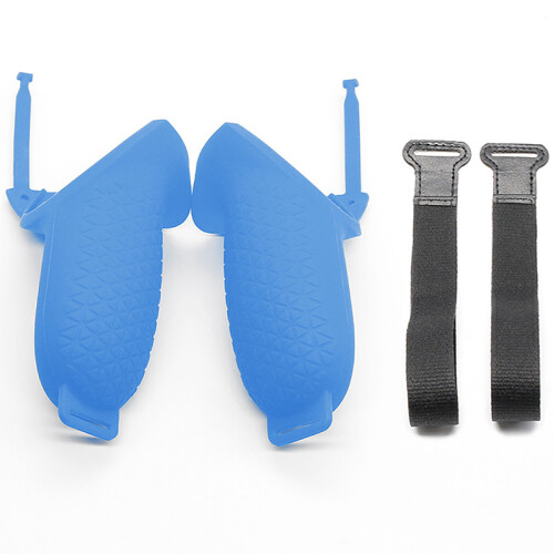 (Blue) Silicone Protective Case with Non-Slip Handle and Straps for Oculus Quest 2 VR Controller