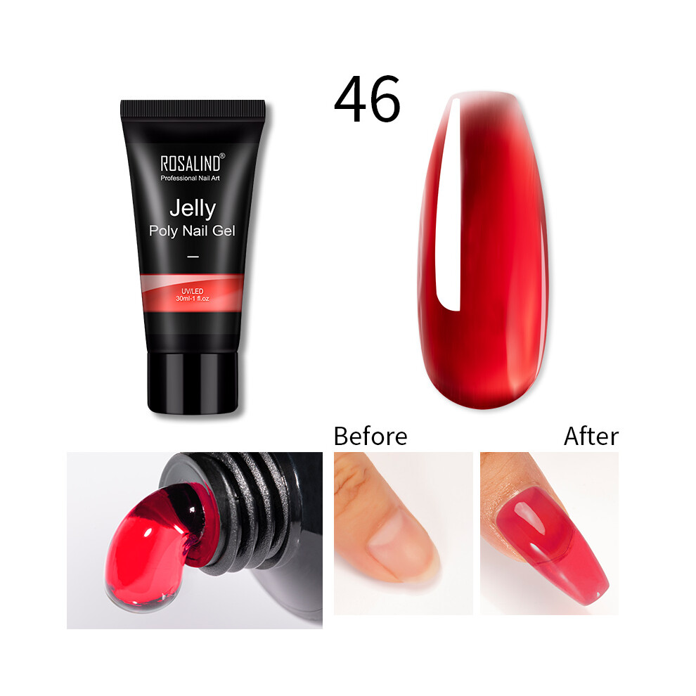 (46) ROSALIND 30ml Jelly Poly Nail Gel Polish for Nail Extensions Lacquer Manicure