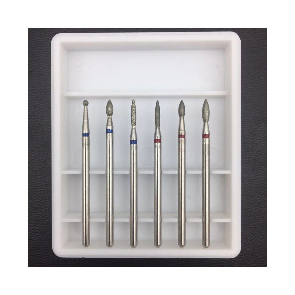 (05#) 6PCS Diamond Nail Drill Bits Acrylic Buffer Gel Polish Electric File Manicure Tool