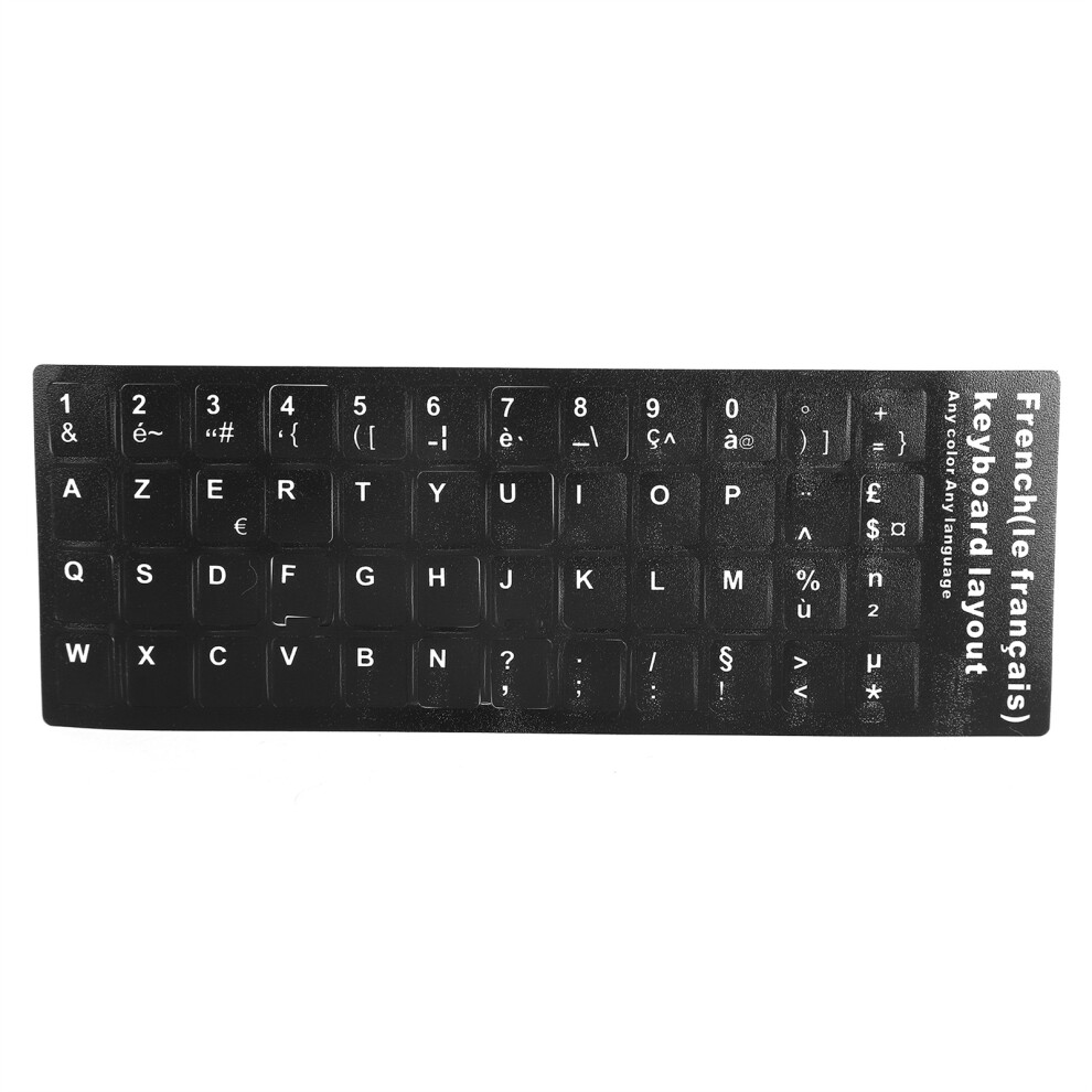(French) 2Pcs Keyboard Sticker Waterproof Letter For Notebook Desktop Pc Computer White 110691355454