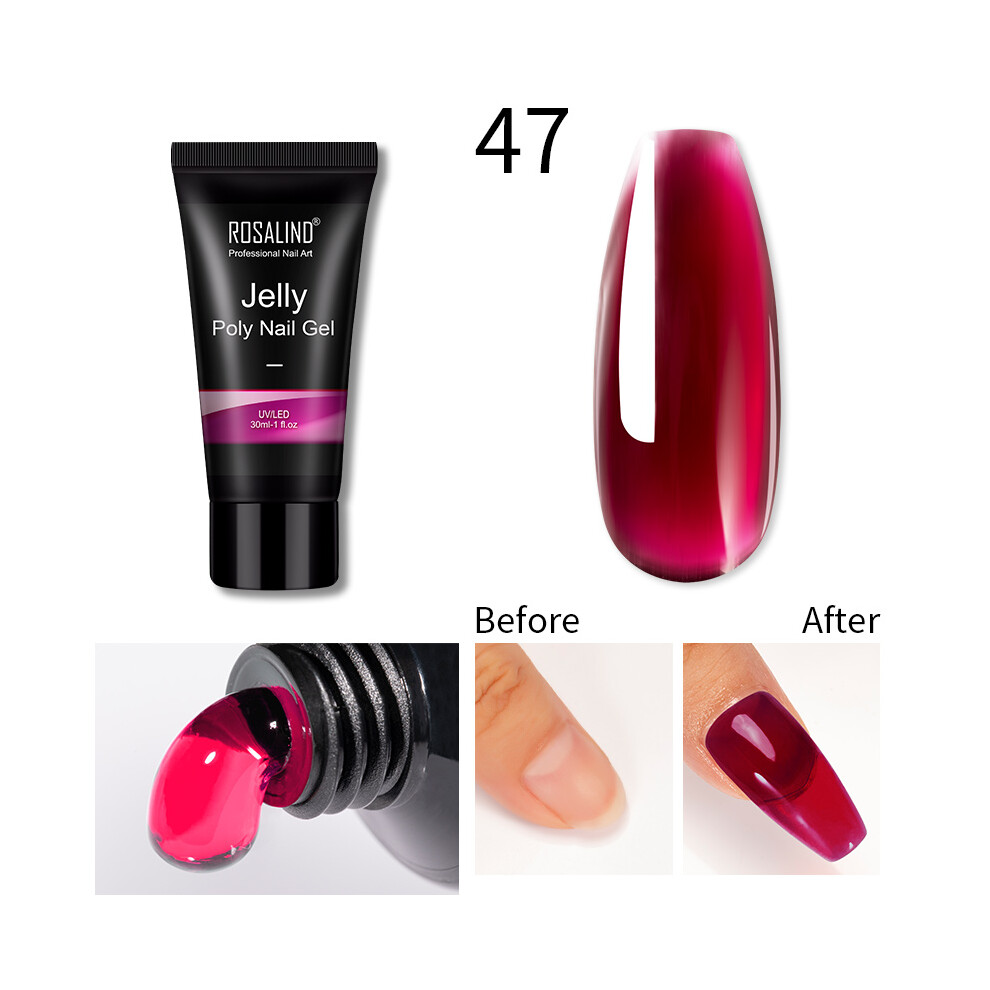 (47) ROSALIND 30ml Jelly Poly Nail Gel Polish for Nail Extensions Lacquer Manicure