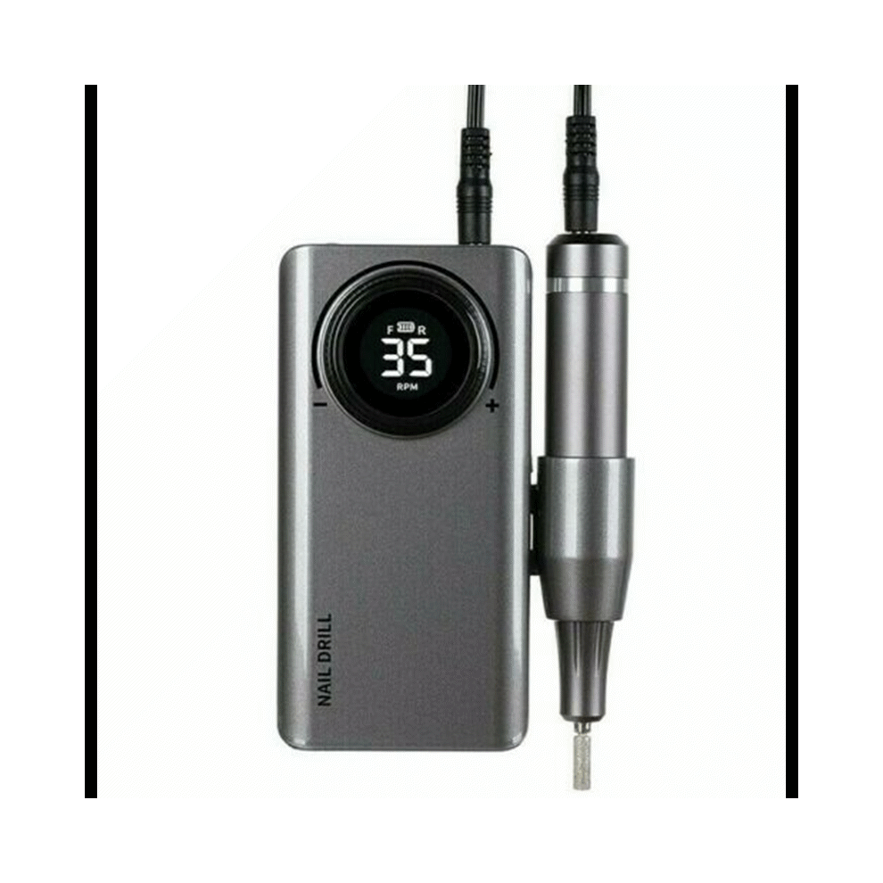 Grey (Grey) Electric Nail Drill File 35000 Rpm Rechargeable Portable Manicure Pedicure Set