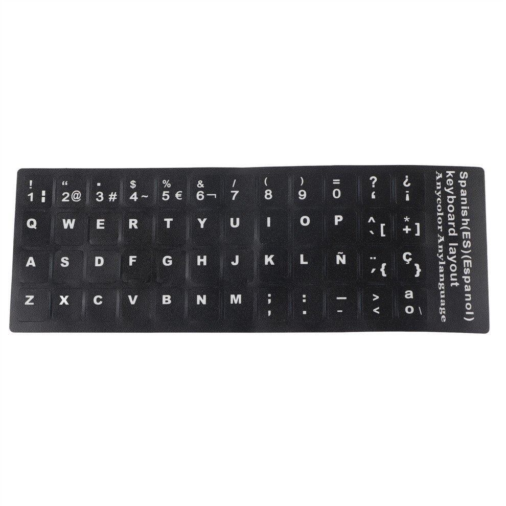 (Spanish) 2Pcs Keyboard Sticker Waterproof Letter For Notebook Desktop Pc Computer White 110691355508