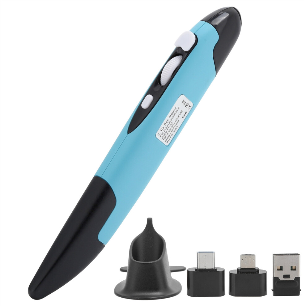 (Blue) Mouse Pen Optical Usb For Wireless Notebook Computers Desktop Smart Tvs Blue 110691355843