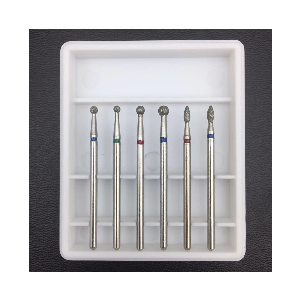 (04#) 6PCS Diamond Nail Drill Bits Acrylic Buffer Gel Polish Electric File Manicure Tool