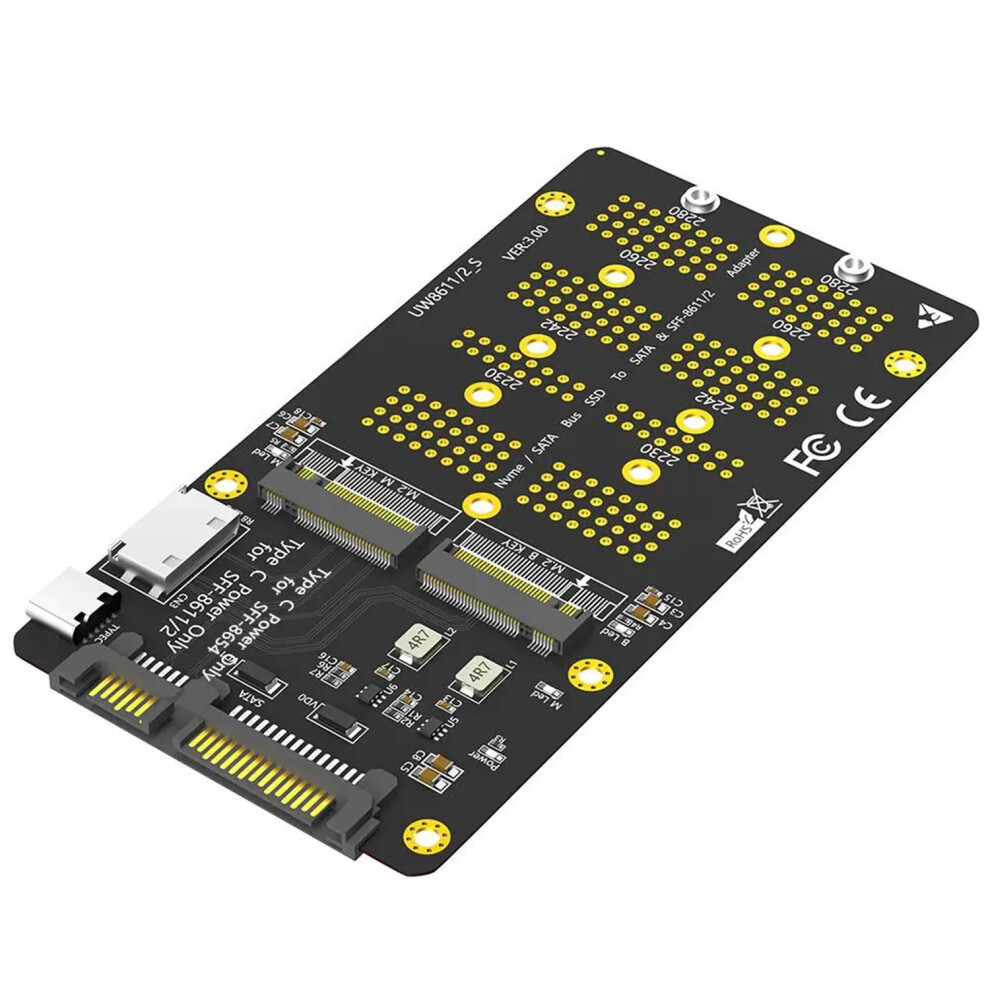 New 2 In 1 Combo M.2(Ngff) Nvme Ssd/Sata-Bus Ssd To Sff-8611/8612 Sata Adapter 110691357281