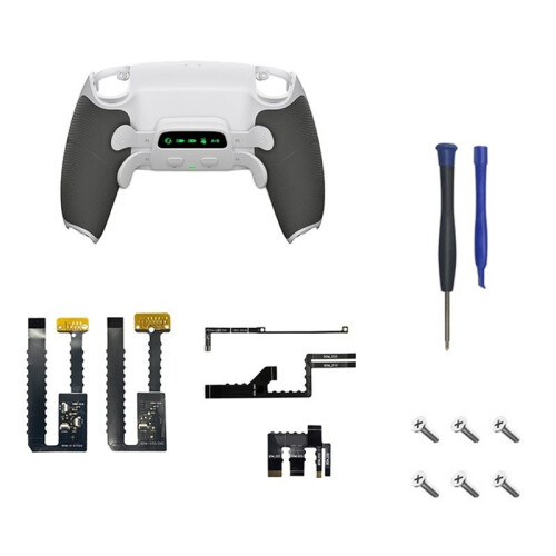 DIY Four-Back Button Clip Anti-Slip Soft Rubber Back Shell Rear Button Paddle Modification Parts for PS5 White