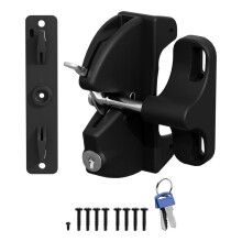 Self Locking Gate , Lockable Key,Locking Gate Fence Lock for Outdoor Gates Metal, Wood, and Vinyl Fence
