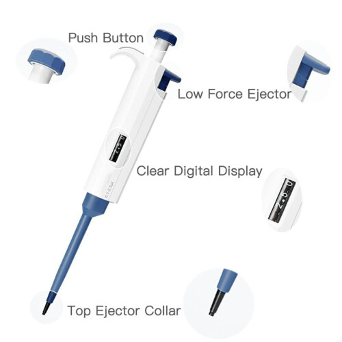 Ultra-Precision Single Channel Pipettor, Adjustable Micro Volume 0.1-2.5μl, Ergonomic Design