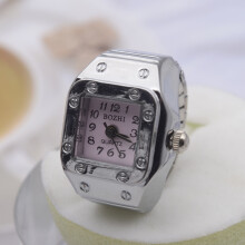 (Square pink) Watch Ring Ladies Men Cool Finger Watch Ring Couple