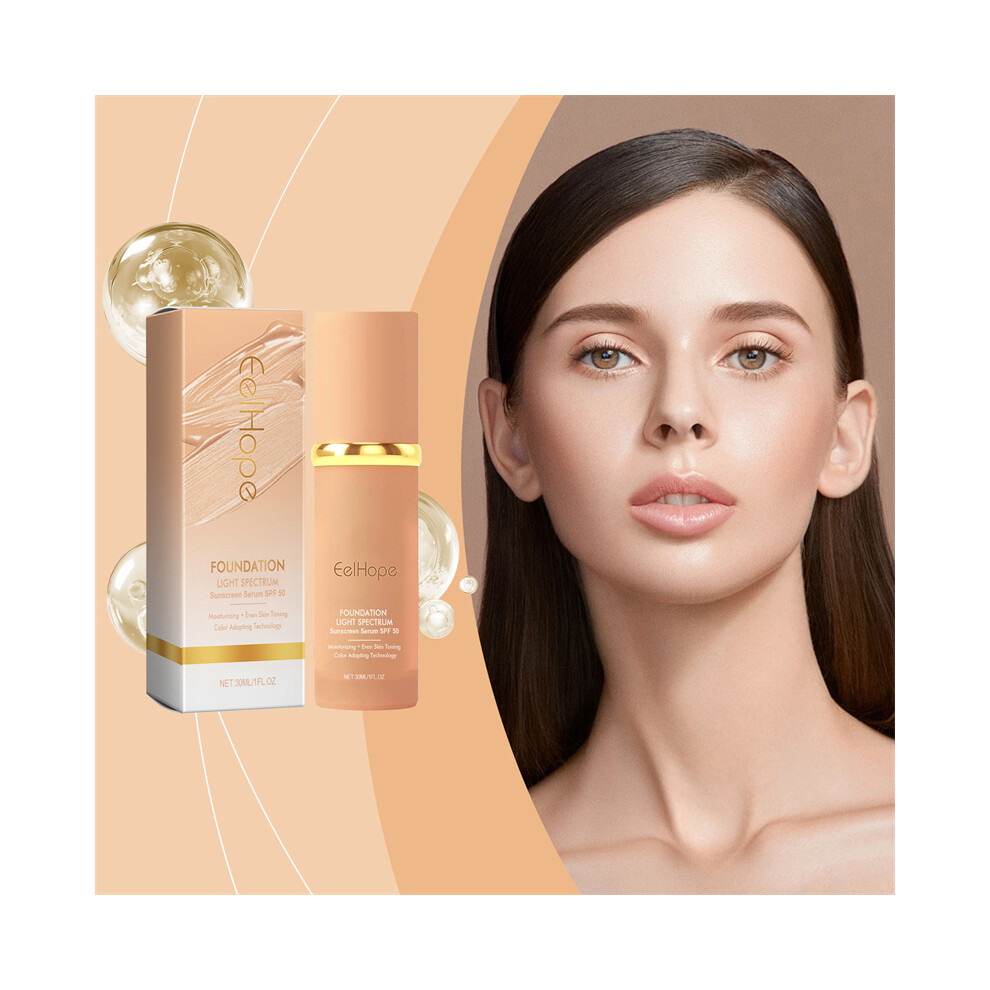 Light 30Ml 4 In 1 Foundation Spectrum Sunscreen Serum Concealer Moisturizing Even Skin Toning