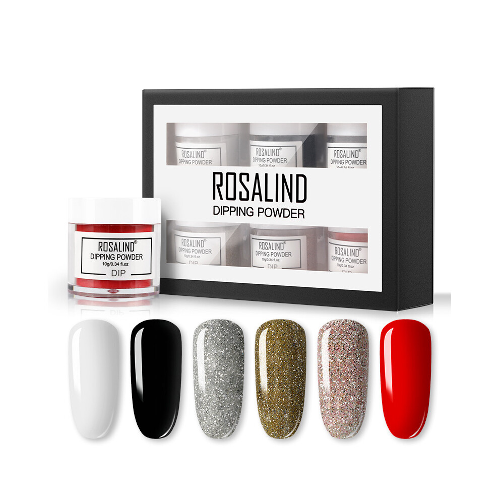 (JRFTC6-01) ROSALIND Dipping Powder Set Nail Glitter For Nail Art Decorations Manicure
