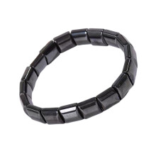 Schwarze Obsidian-Perlenkette aus-konvexe Oberfläche
