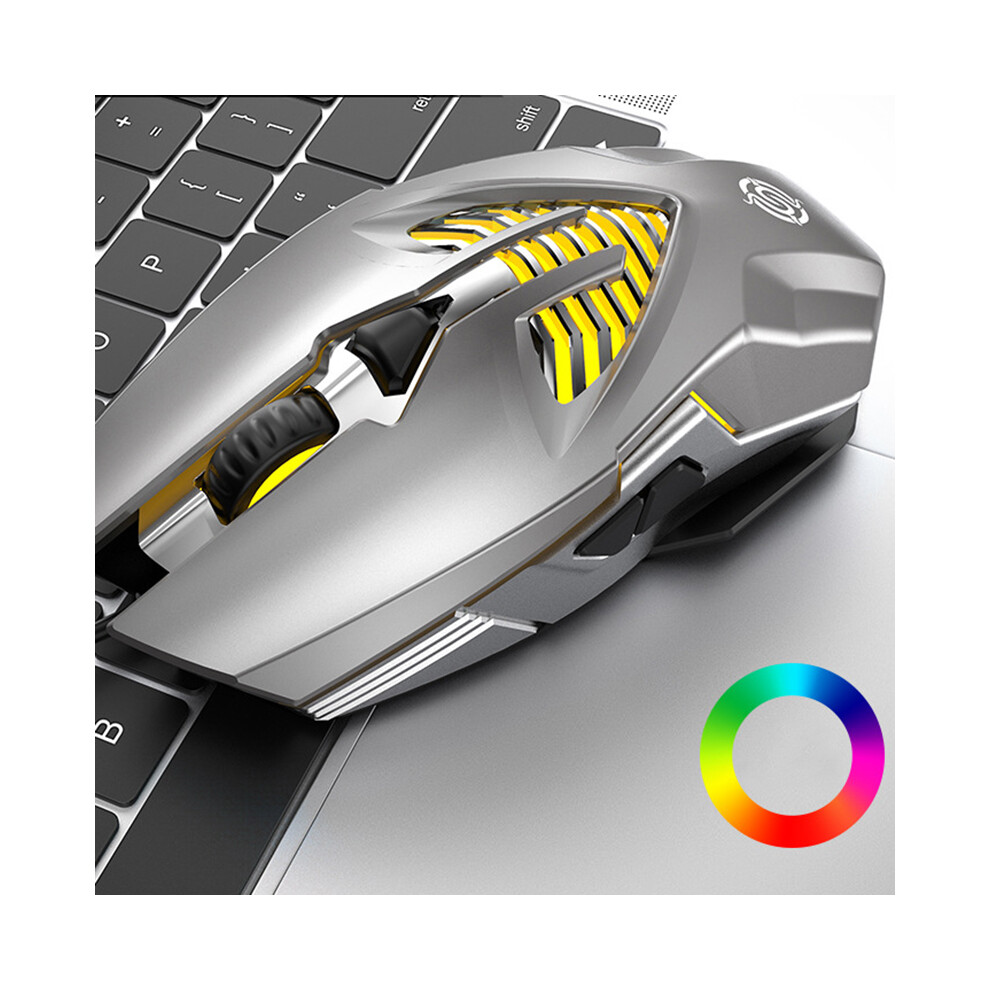 (Q1-6D Gray) Q1 Gaming Mice Wired Usb Luminous Optical Mouse For Desktop Computer Notebook Silver/Gray 110691367044