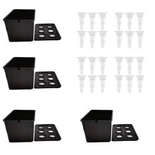 4er-Set Anzuchttöpfe, Hydroponik-System, Universal-Pflanzbehälter für die Vermehrung Von Pflanzen, Gemüsekasten, Schwarz