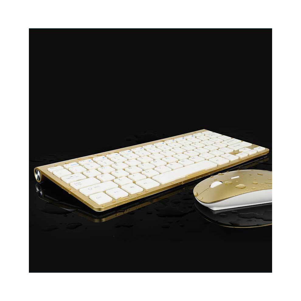(Gold) 2.4G Portable Mini Wireless Keyboard Mouse Combo Set For Desktop Pc Laptop Notebook Tv Multimedia Computer Gold 110691362179