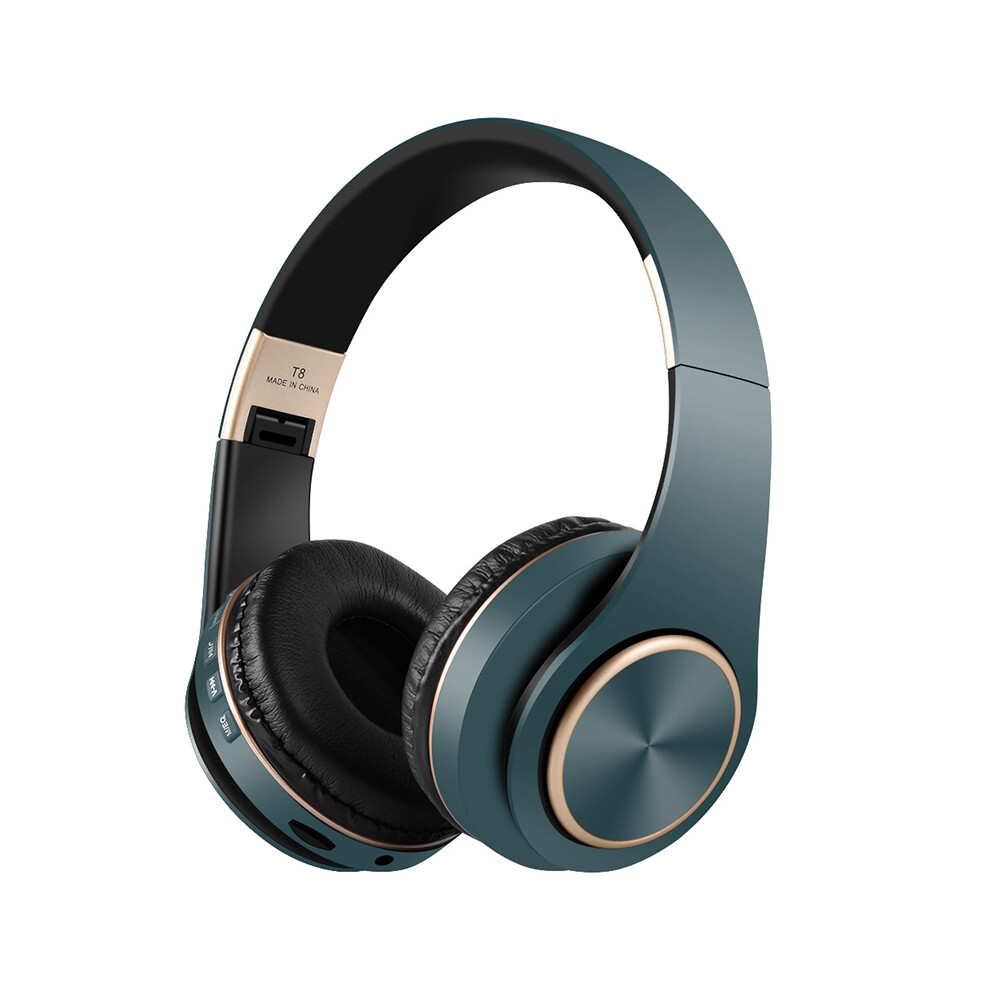 (Green) Hifi Wireless Headphones 3D Stereo Bluetooth Headset Foldable W/Mic Tf Earbuds Green 110691354617