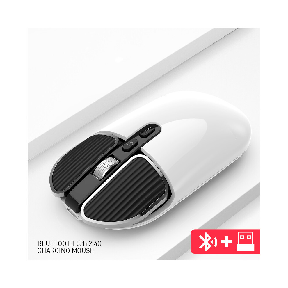 (Pearl ) M203 Bluetooth 2.4Ghz Wireless Mouse Dual-Mode Mice For Desktop Computer Notebook Office Home White 110691367150