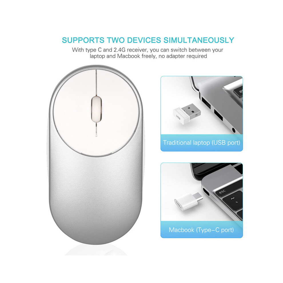 2.4G Wireless Mouse With Nano Usb Type-C Receiver For Laptop/ Macbook/Notebook 110691362223