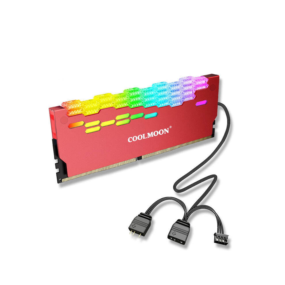 (Red) Pc Cooling Ram Radiator Memory Block Heat Sink Cooler Heat Spreader 5V Argb 110691377746