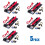(Red USB cable 5pcs) 1/5 Pack PCI-E 1x to 16x Powered USB3.0 GPU Riser Extender Adapter Card VER 009s 1