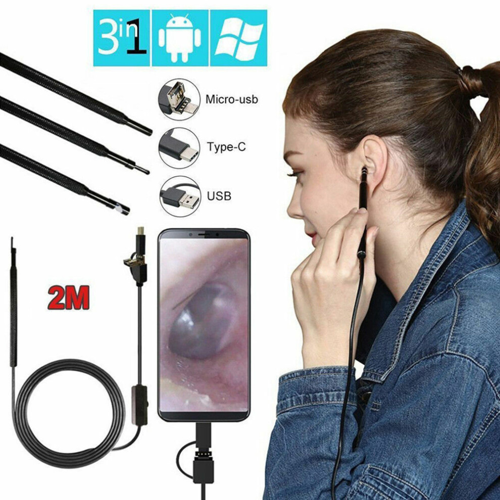 3In1 Ear Cleaning Endoscope Usb 5.5Mm Visual Earpick Hd Camera Spoon Otoscope 110691508447