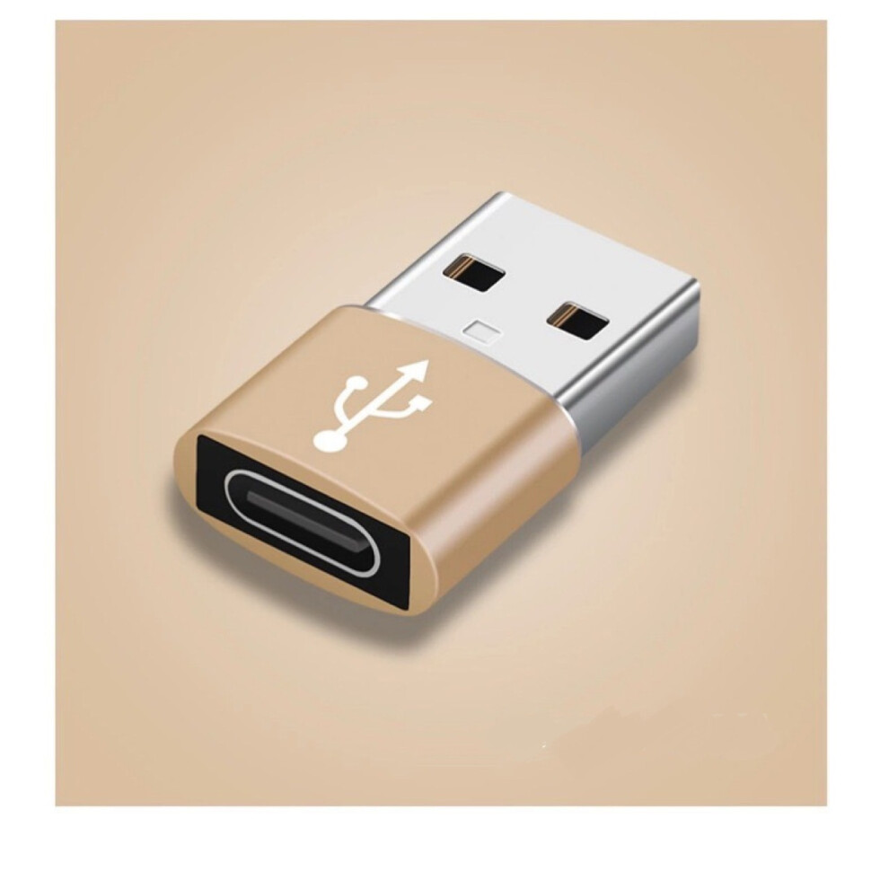 (Gold) Usb Type A Male To Usb C Type C Female Charging Port Adapter Fast Converter Gold 110691382023