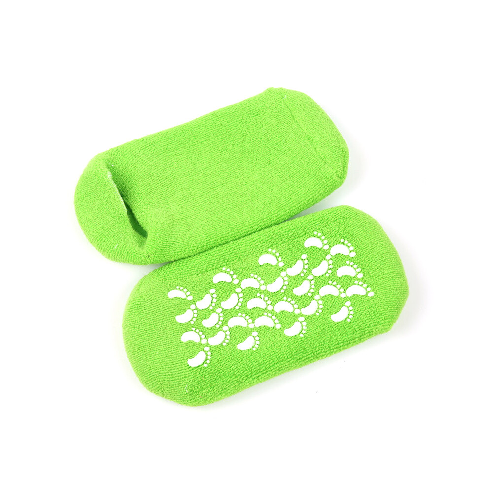 Green (Green) 1 Pair Spa Gel Socks Moisturising Dry Heel Repairing Cracked Foot Skin Care Nourishing