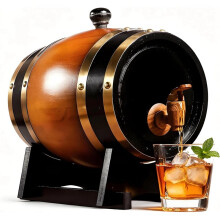 3L Wooden Whiskey , Custom Oak Aging with Stand & Spigot, Home Bar Bourbon Gift for Men Dad