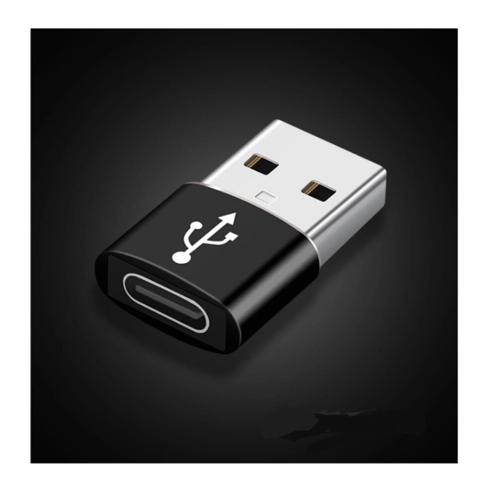 (Black) Usb Type A Male To Usb C Type C Female Charging Port Adapter Fast Converter Black 110691382030